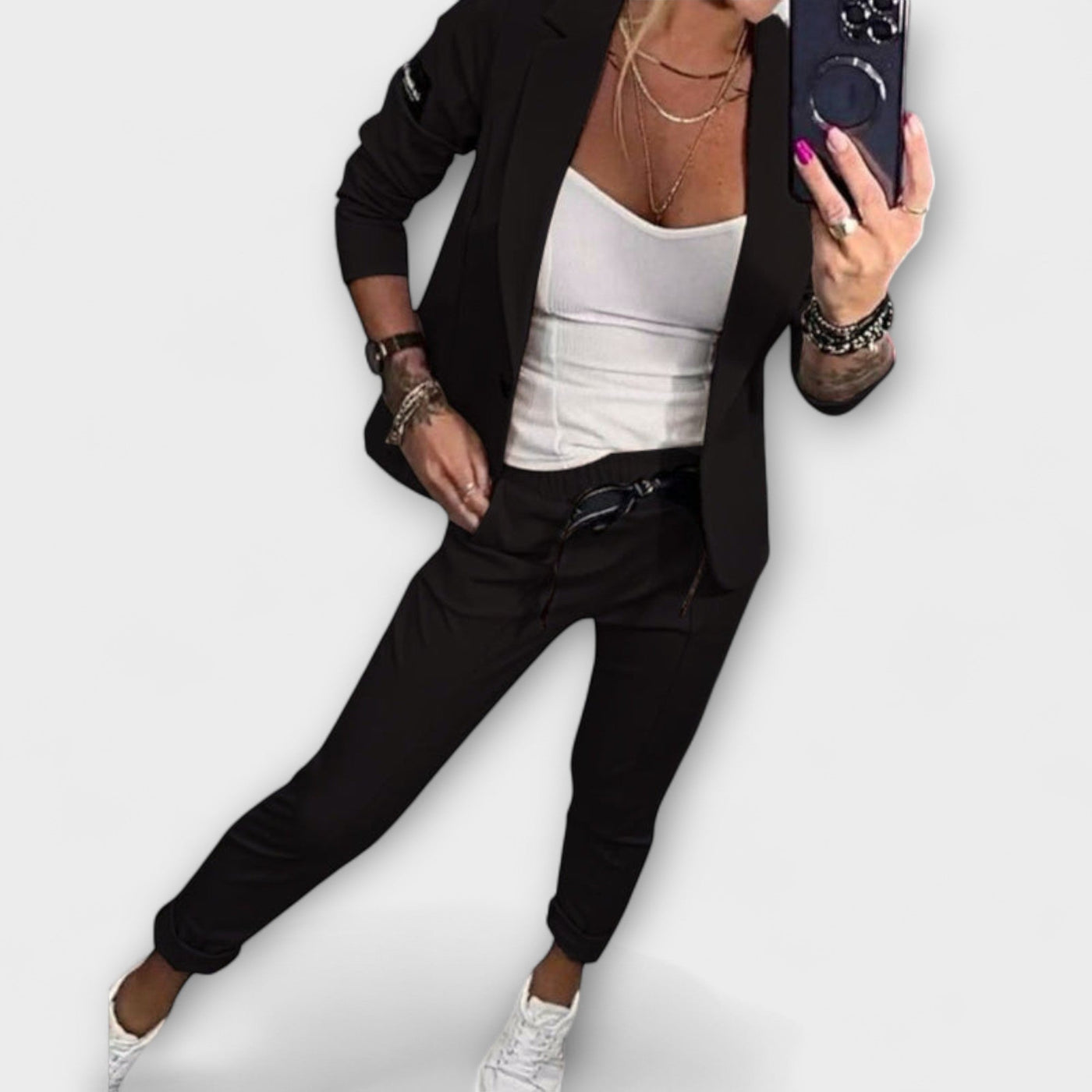 Vionne | Elegantti Yhdistelmä Paita, Takki ja Housut