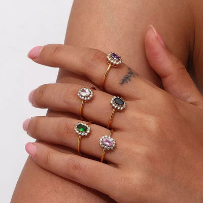 Amaryelle | Vihreä Zirkonia Sormus 18K Kulta