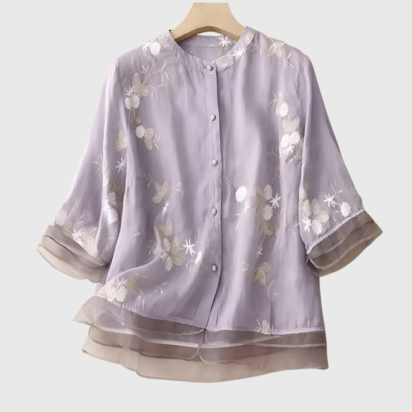 Nellie™ | Elegantti Paita Kirjotuilla Kukkasilla