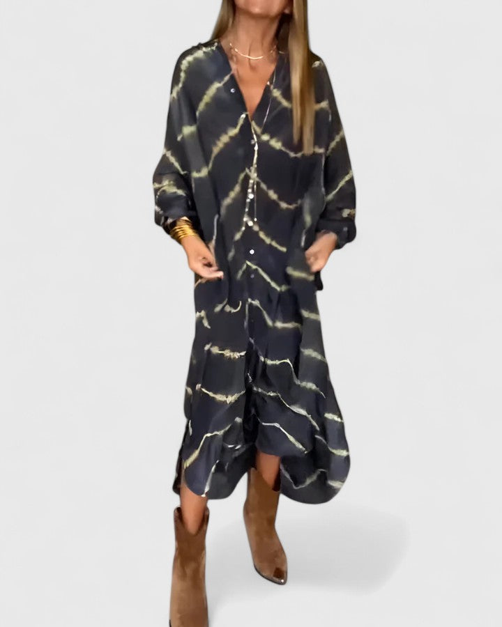 Amelie™ | Elegantti Boho Raidallinen Maxi-Mekko