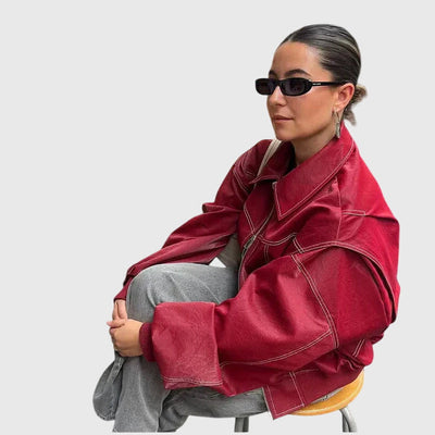 Faye™ - Ylipitkä Nahkatakki