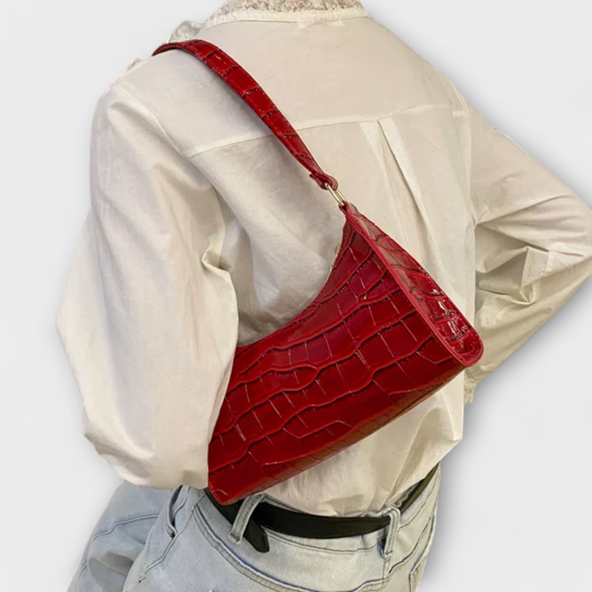 Olivia - Kiiltävä Nahkalaukku