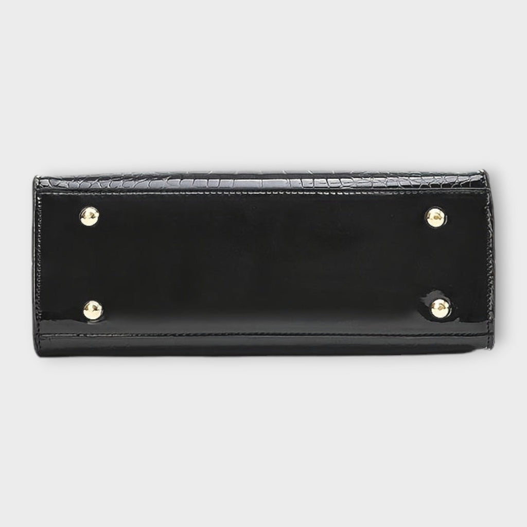 Olivia - Kiiltävä krokotiilikuosilla varustettu käsilaukku